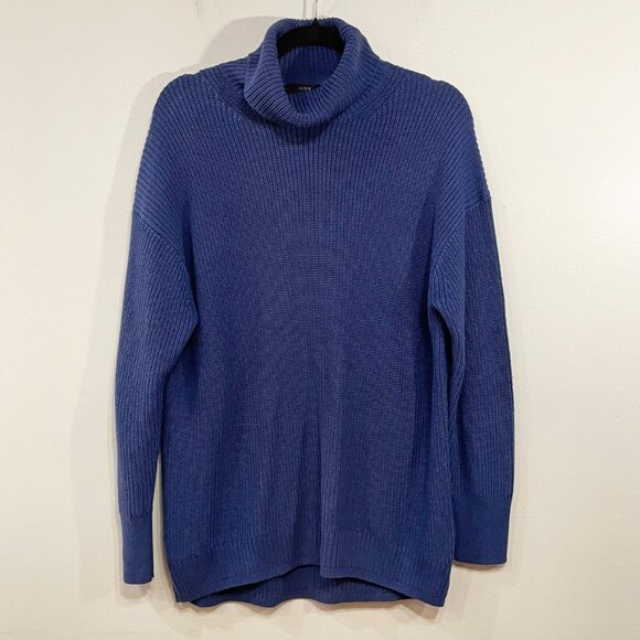 New J.Crew Cotton Cashmere Turtleneck Sweater Violet Blue Small $138 - Picture 2 of 7